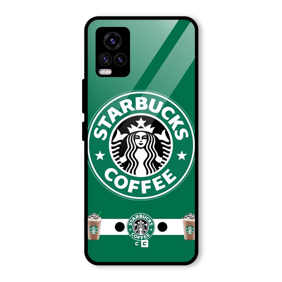 Ribbon StarBucks Glass Back Case for Vivo V20 2021
