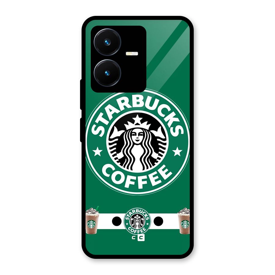 Ribbon StarBucks Glass Back Case for Vivo Y22s