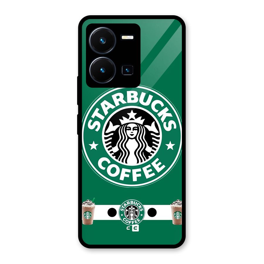 Ribbon StarBucks Glass Back Case for Vivo Y35
