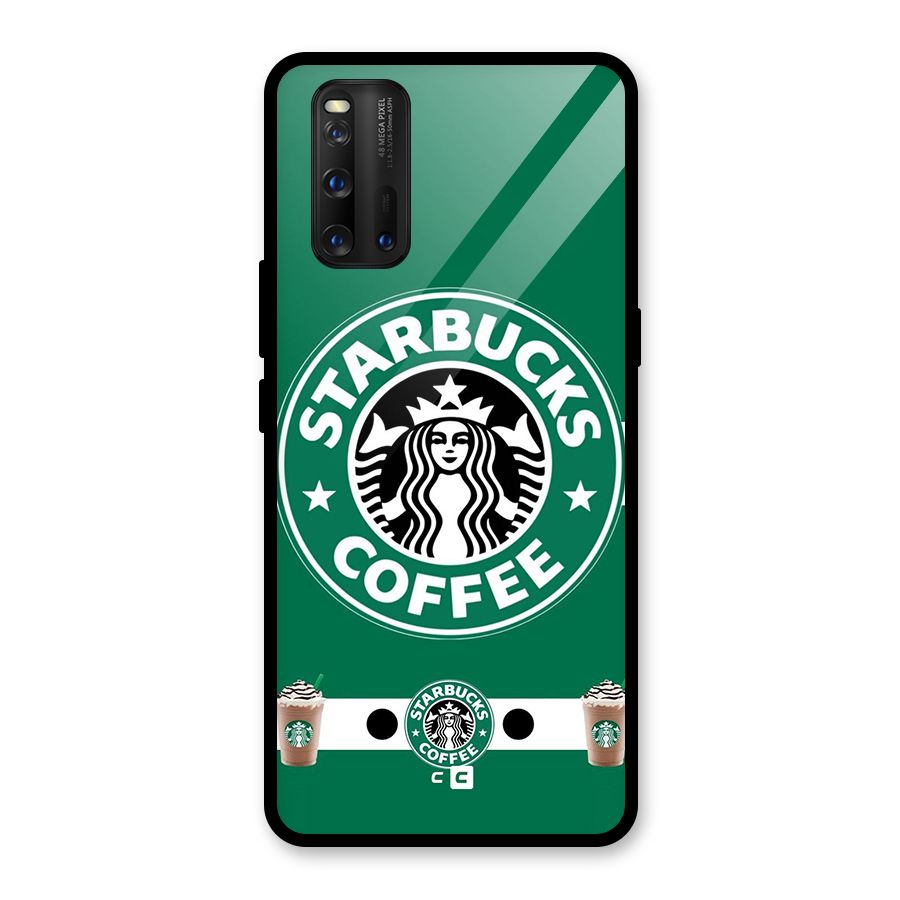 Ribbon StarBucks Glass Back Case for Vivo iQOO 3