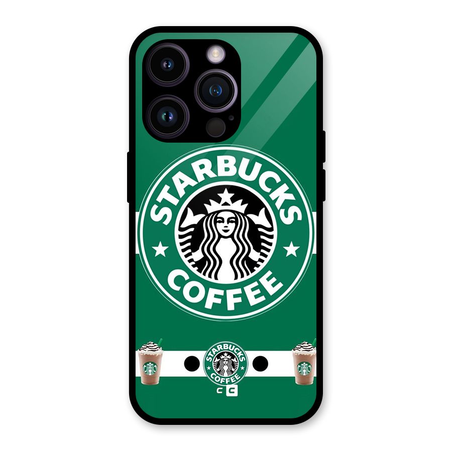 Ribbon StarBucks Glass Back Case for iPhone 14 Pro