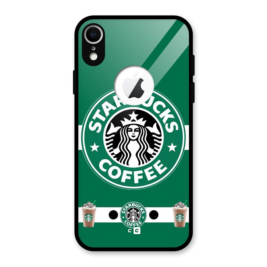 Ribbon StarBucks Glass Back Case for iPhone XR Logo Cut