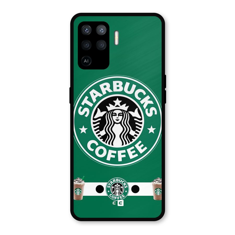 Ribbon StarBucks Metal Back Case for Oppo F19 Pro