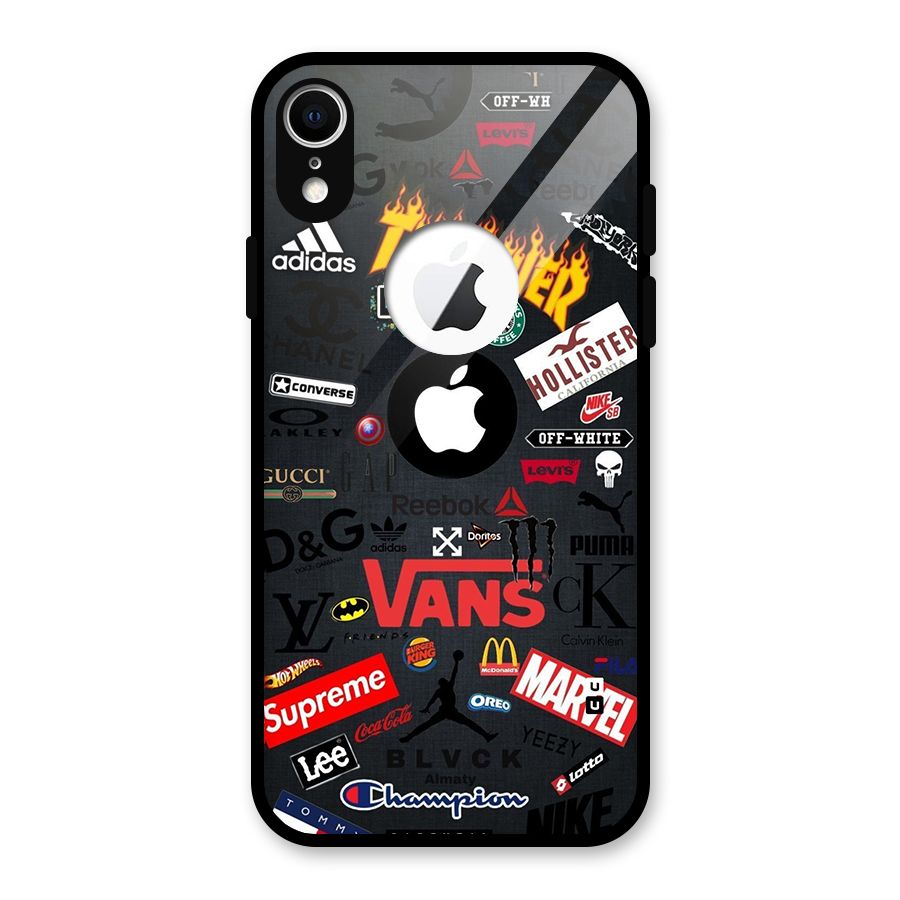 Rich Life Glass Back Case for iPhone XR Logo Cut