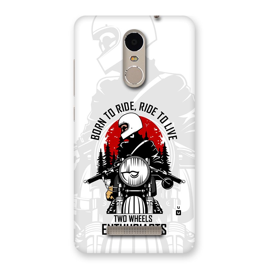 Ride To Live Back Case for Redmi Note 3