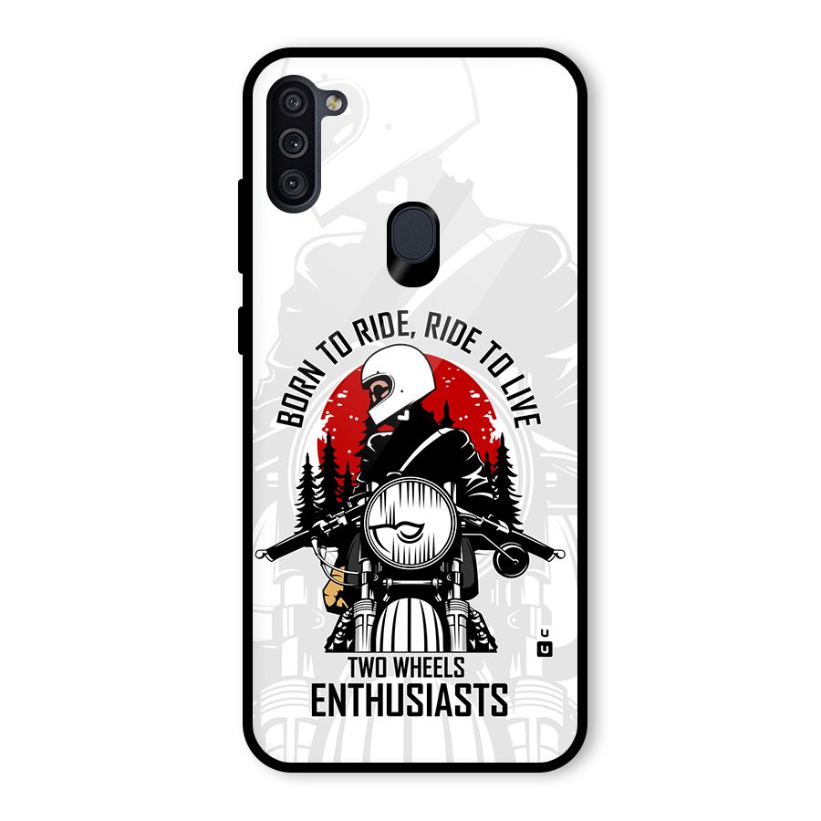Ride To Live Glass Back Case for Galaxy M11