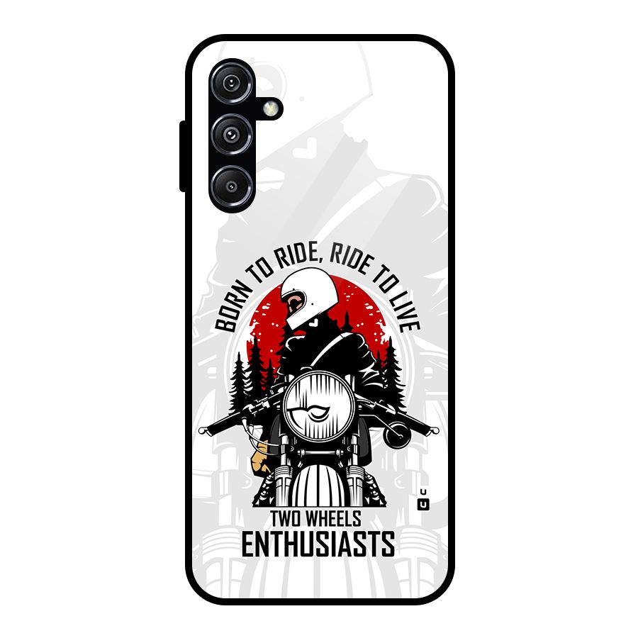 Ride To Live Glass Back Case for Galaxy M34 5G