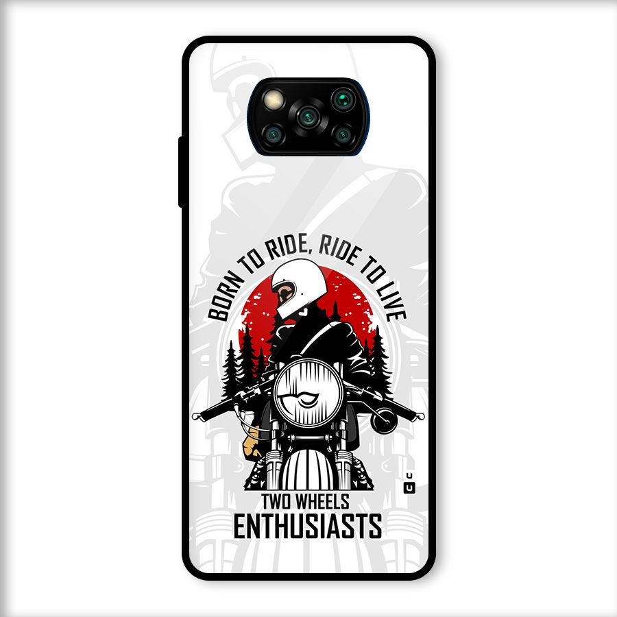 Ride To Live Glass Back Case for Poco X3