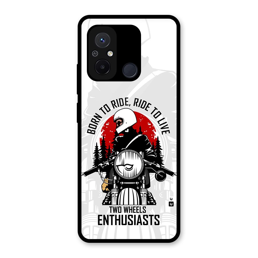 Ride To Live Glass Back Case for Redmi 12C