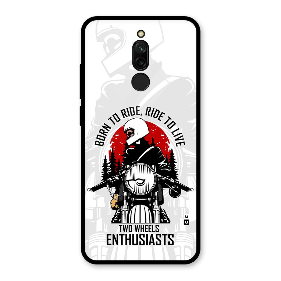 Ride To Live Glass Back Case for Redmi 8
