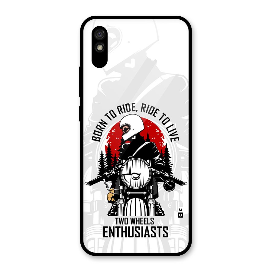Ride To Live Glass Back Case for Redmi 9A
