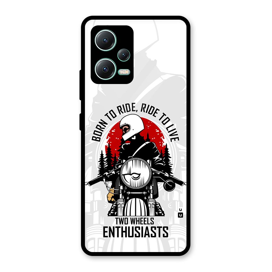 Ride To Live Glass Back Case for Redmi Note 12 5G