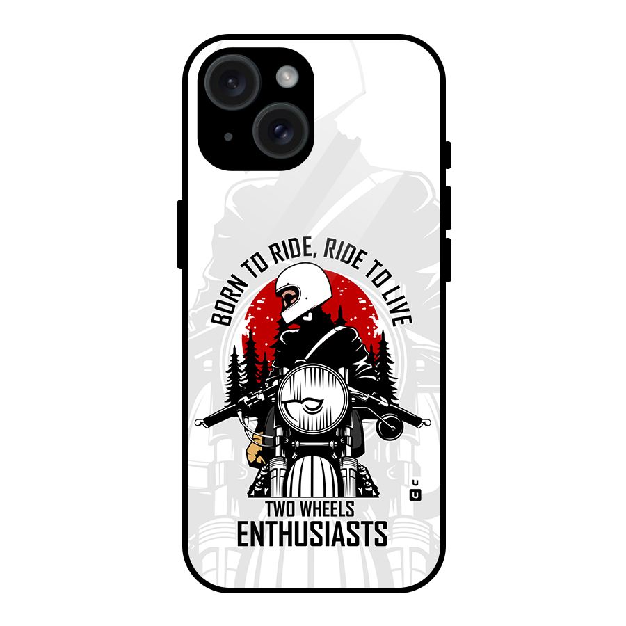 Ride To Live Glass Back Case for iPhone 15