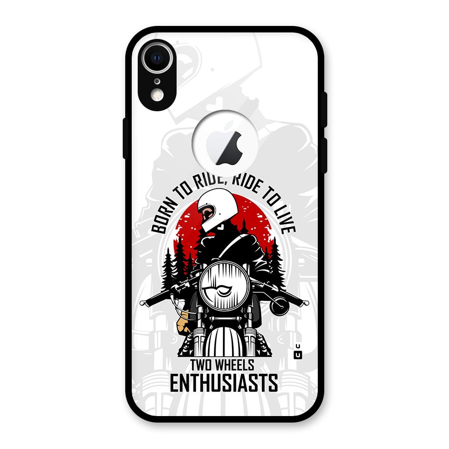 Ride To Live Glass Back Case for iPhone XR Logo Cut