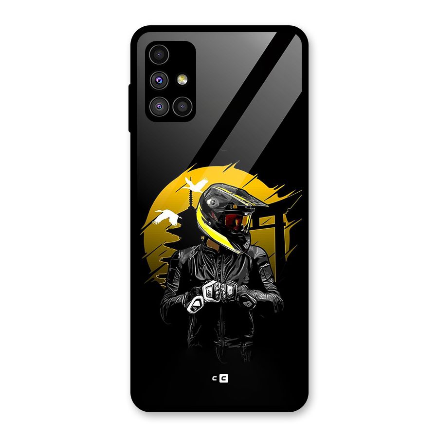 Rider Ready Glass Back Case for Galaxy M51