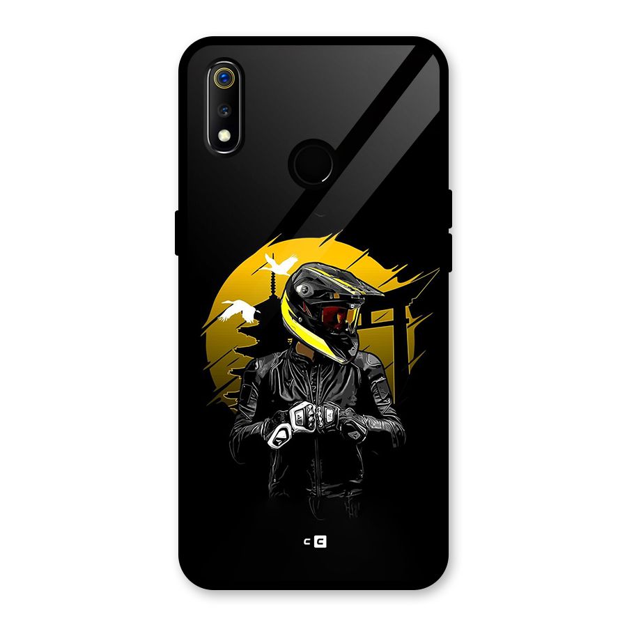 Rider Ready Glass Back Case for Realme 3i