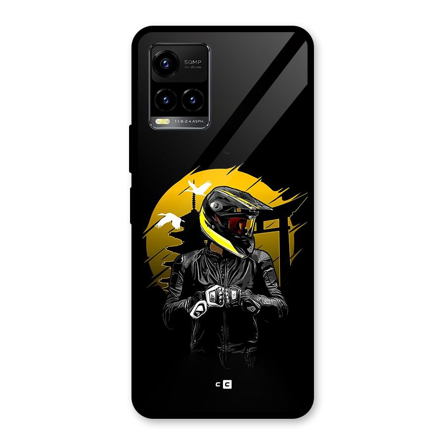Rider Ready Glass Back Case for Vivo Y21A