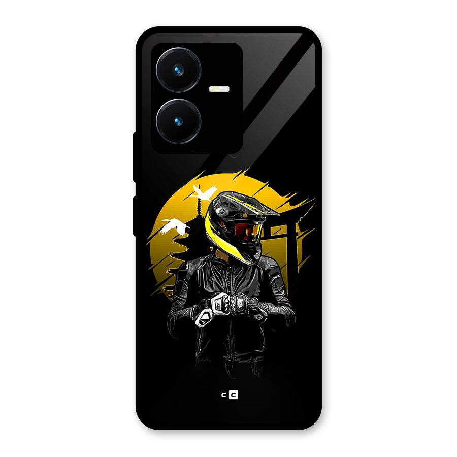 Rider Ready Glass Back Case for Vivo Y22s