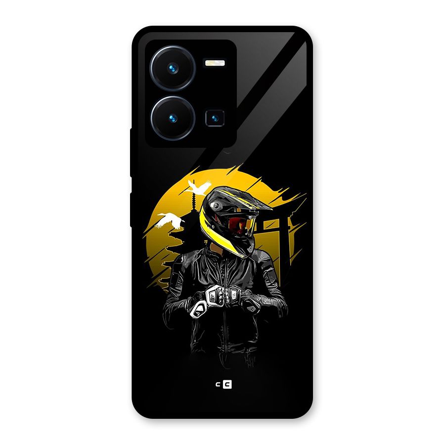 Rider Ready Glass Back Case for Vivo Y35