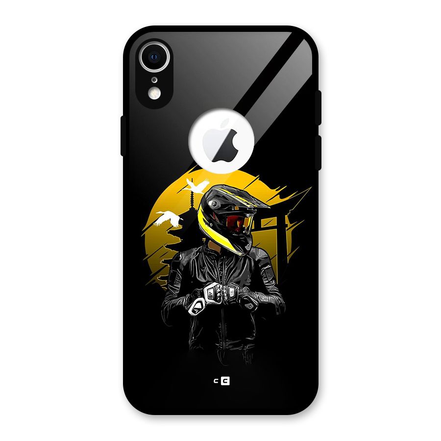 Rider Ready Glass Back Case for iPhone XR Logo Cut