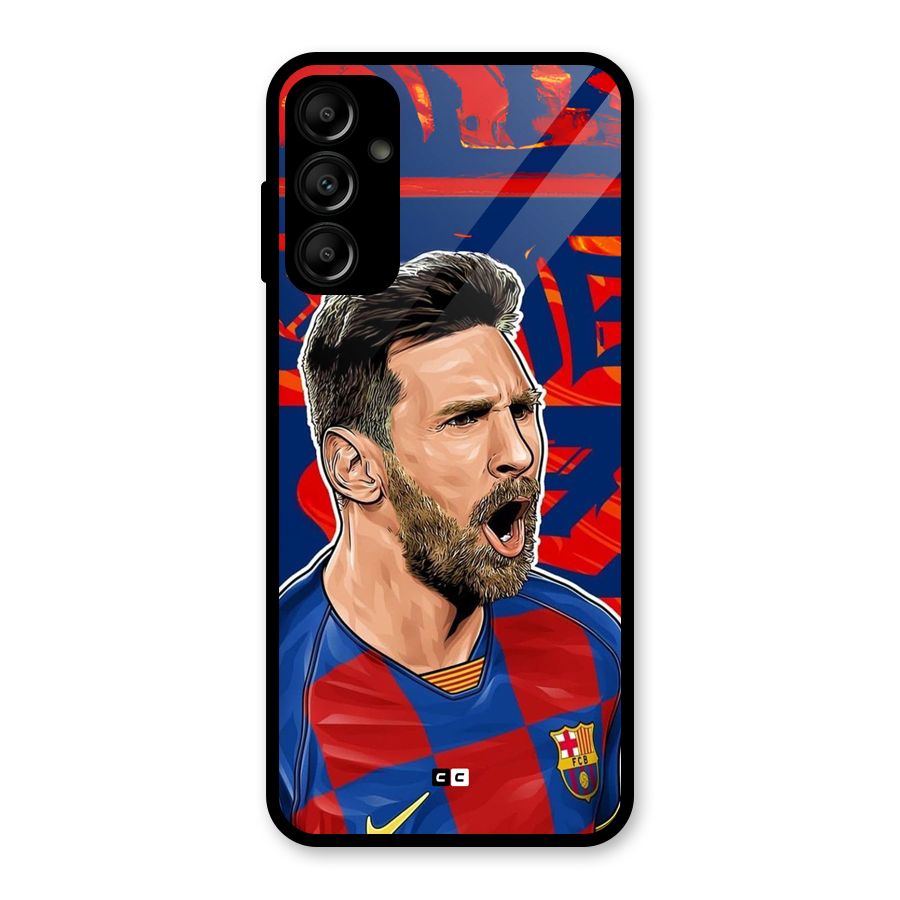 Roaring Soccer Star Glass Back Case for Galaxy A14 5G