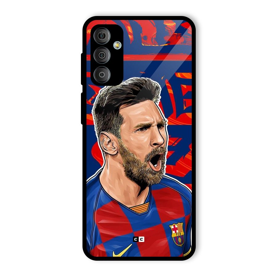 Roaring Soccer Star Glass Back Case for Galaxy F23