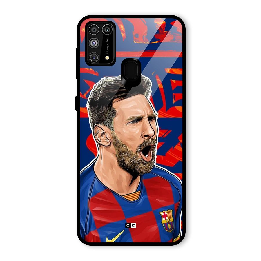 Roaring Soccer Star Glass Back Case for Galaxy F41