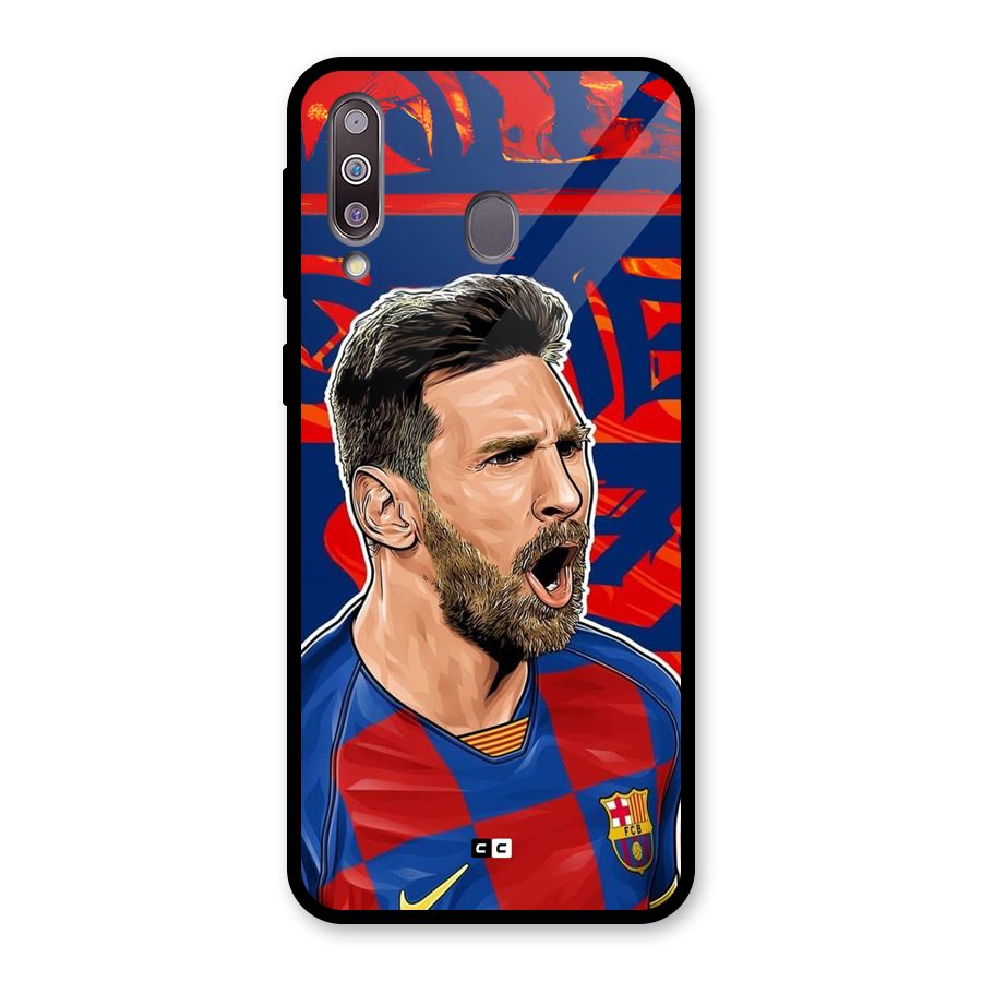Roaring Soccer Star Glass Back Case for Galaxy M30