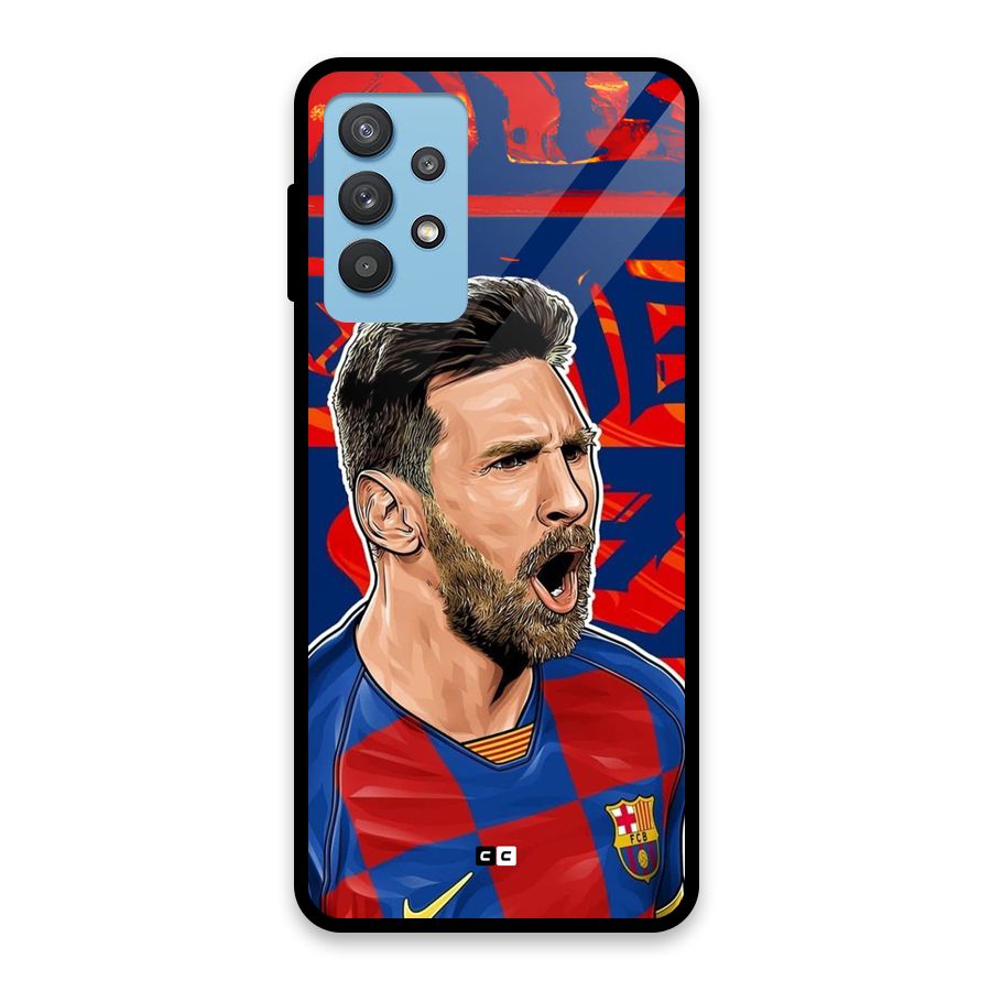Roaring Soccer Star Glass Back Case for Galaxy M32 5G