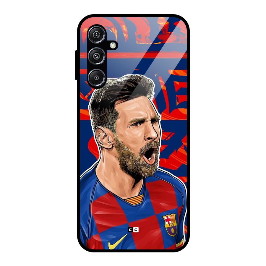 Roaring Soccer Star Glass Back Case for Galaxy M34 5G