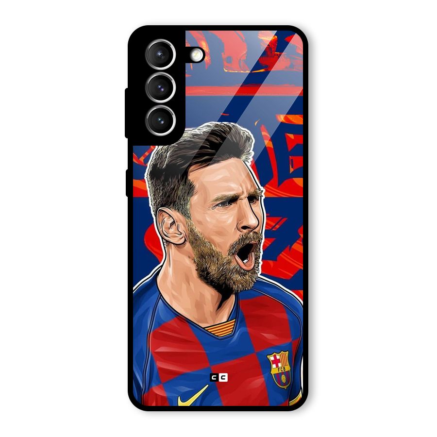 Roaring Soccer Star Glass Back Case for Galaxy S21 5G