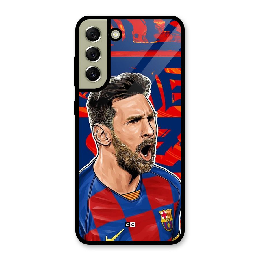 Roaring Soccer Star Glass Back Case for Galaxy S21 FE 5G