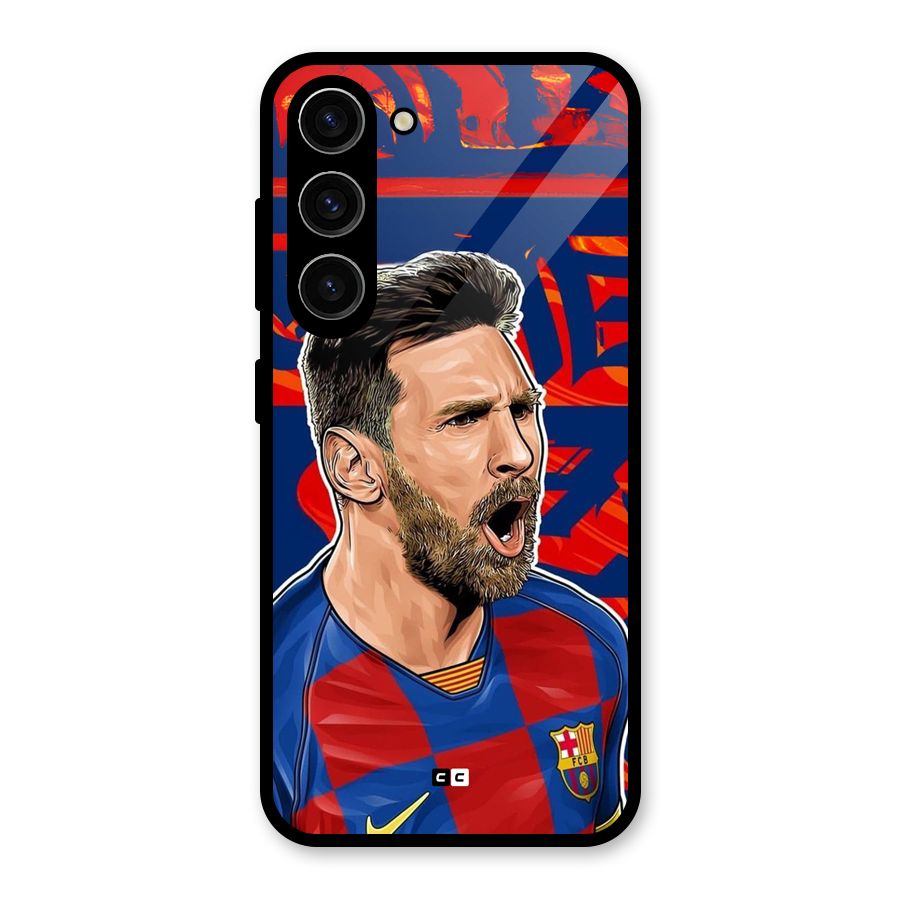 Roaring Soccer Star Glass Back Case for Galaxy S23