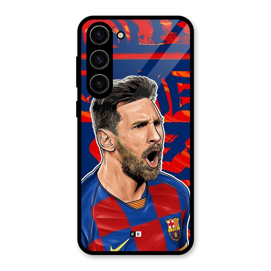 Roaring Soccer Star Glass Back Case for Galaxy S23 Plus