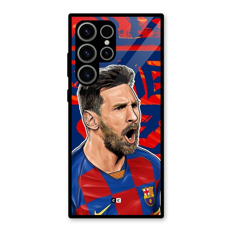 Roaring Soccer Star Glass Back Case for Galaxy S23 Ultra