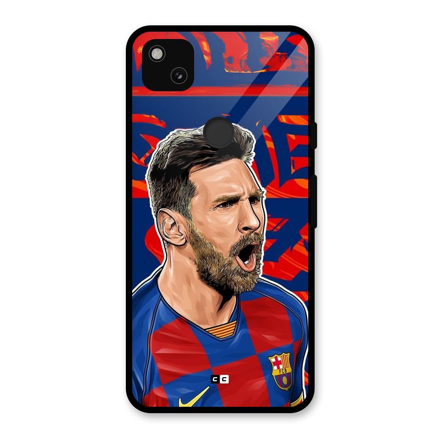 Roaring Soccer Star Glass Back Case for Google Pixel 4a