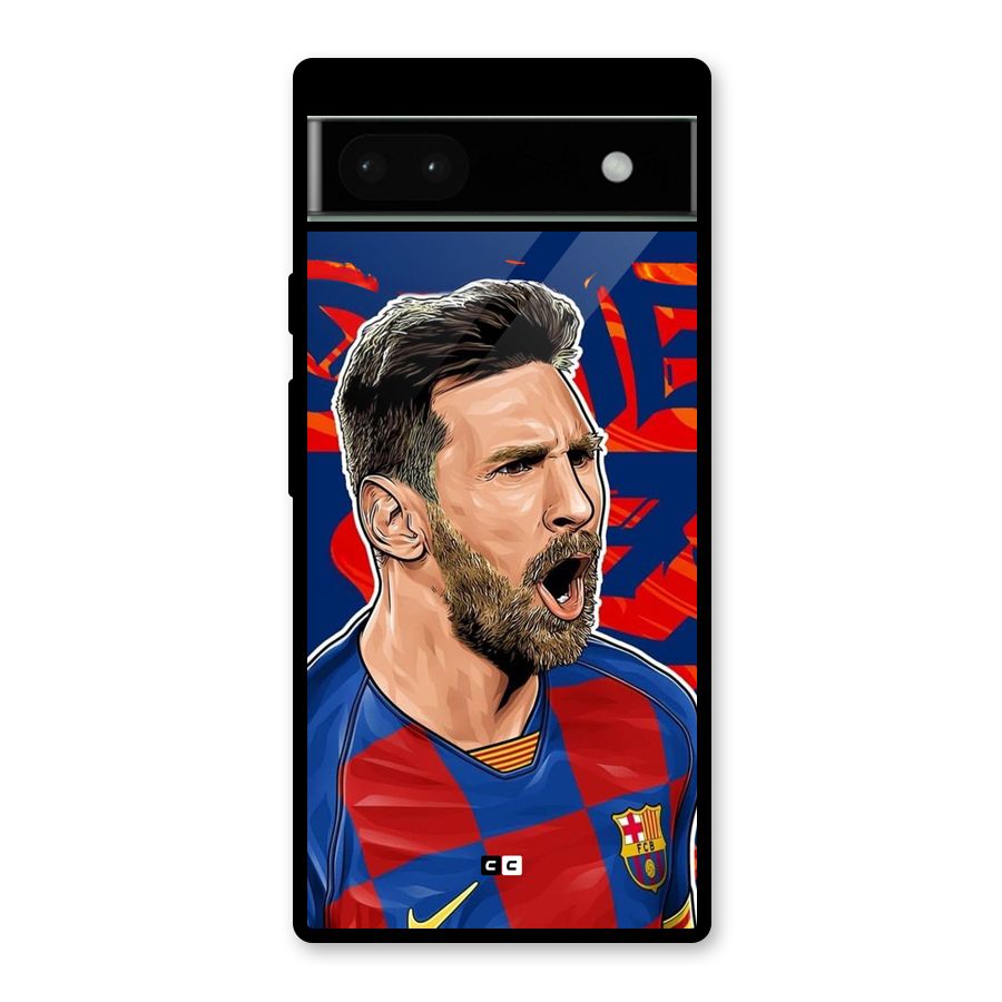 Roaring Soccer Star Glass Back Case for Google Pixel 6a