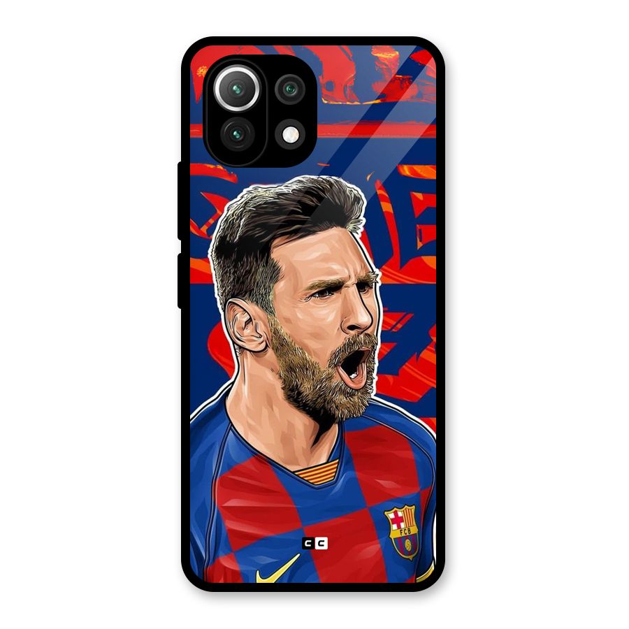 Roaring Soccer Star Glass Back Case for Mi 11 Lite