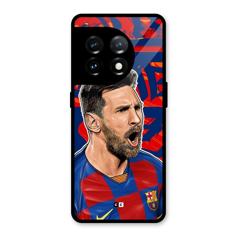 Roaring Soccer Star Glass Back Case for OnePlus 11