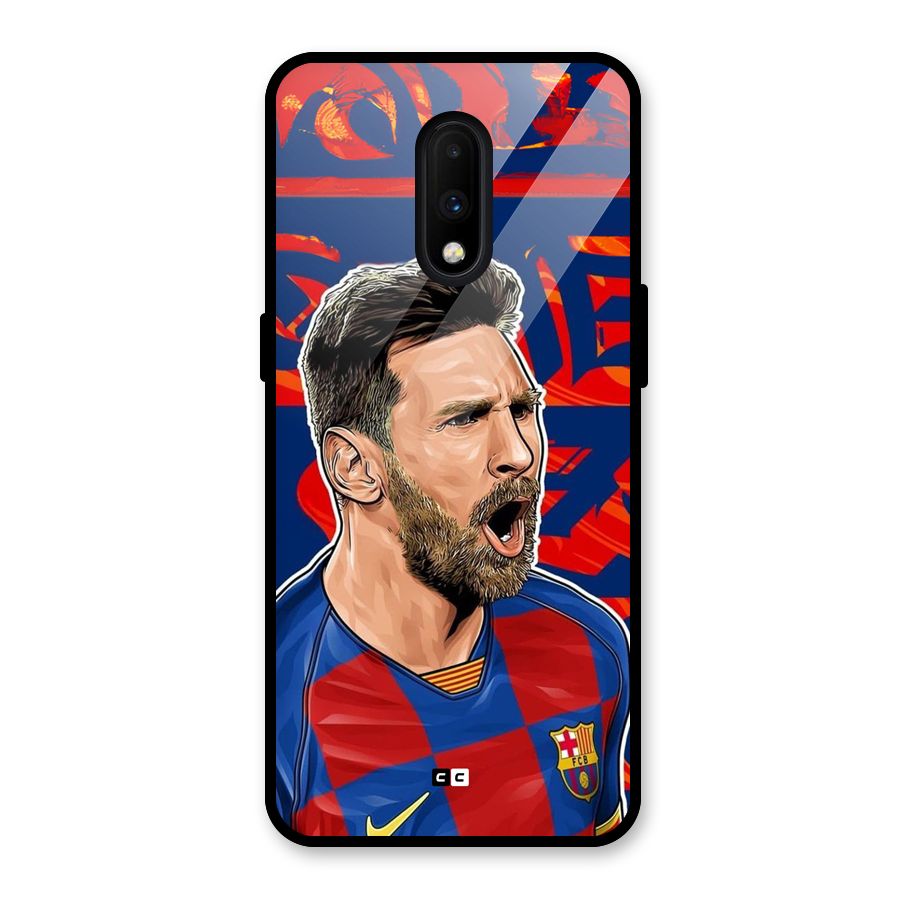 Roaring Soccer Star Glass Back Case for OnePlus 7