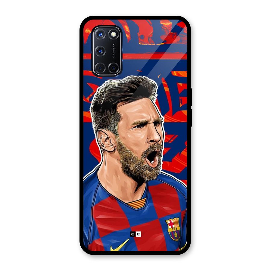 Roaring Soccer Star Glass Back Case for Oppo A52