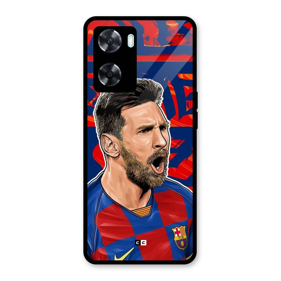 Roaring Soccer Star Glass Back Case for Oppo A77s