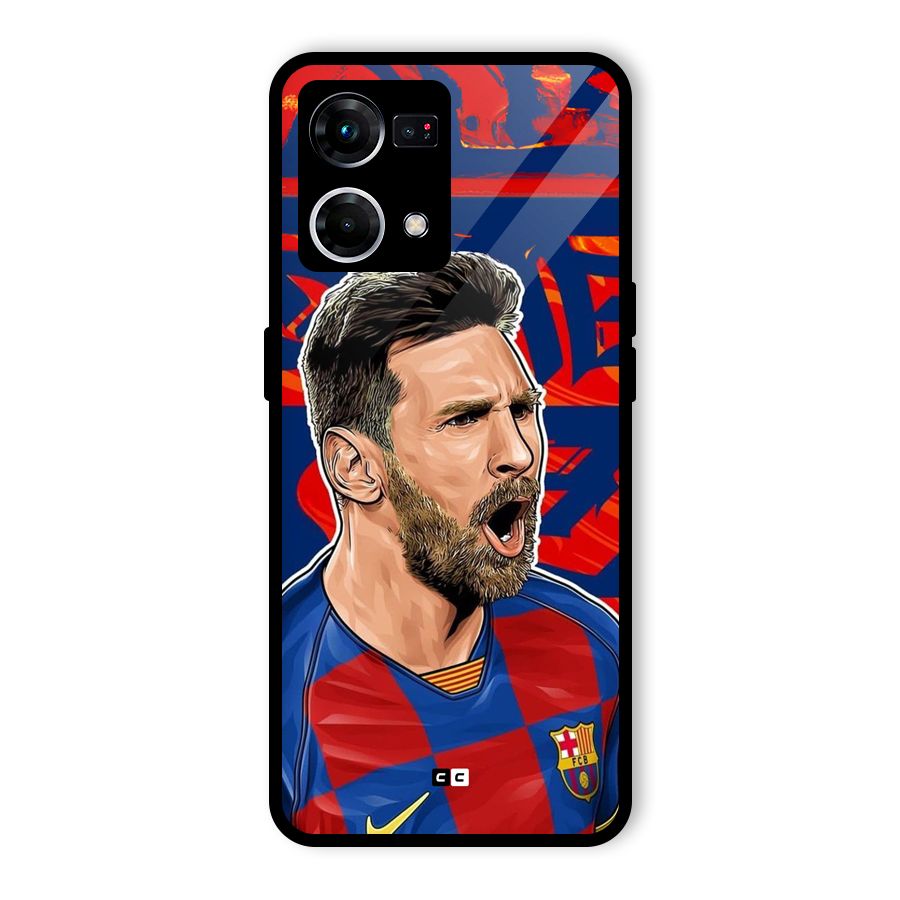 Roaring Soccer Star Glass Back Case for Oppo F21 Pro 5G