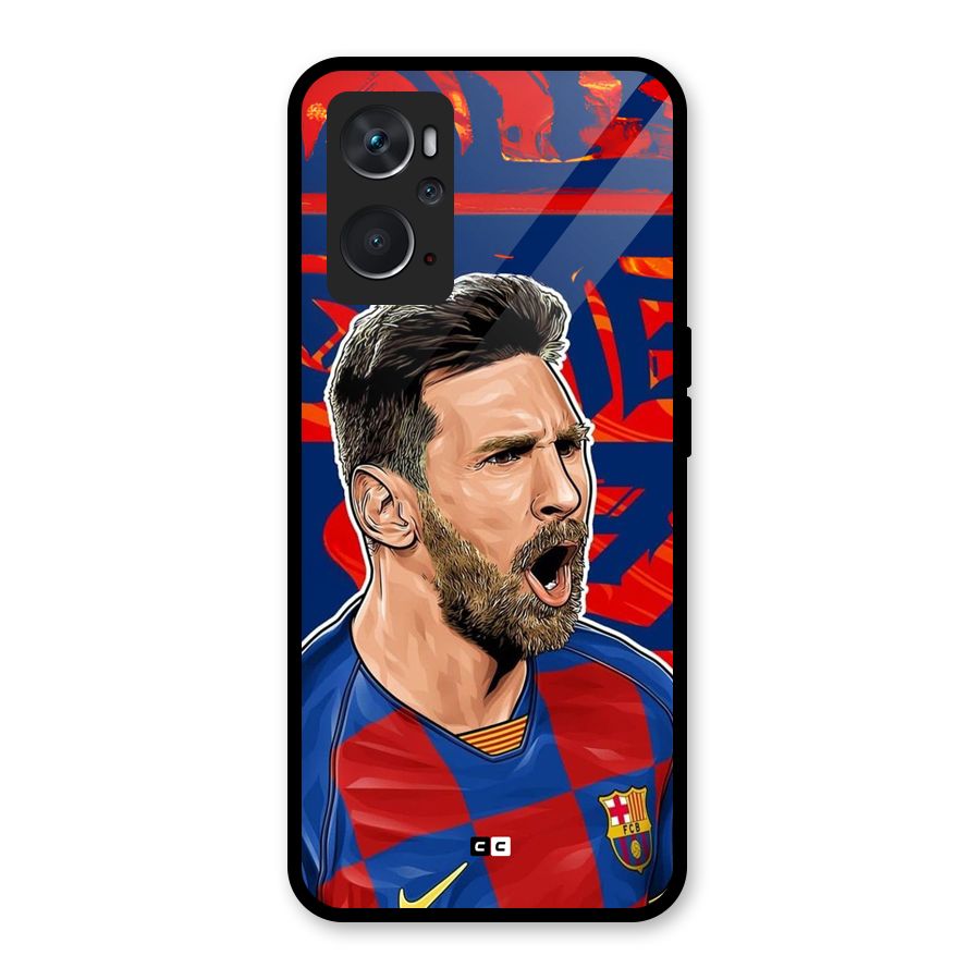Roaring Soccer Star Glass Back Case for Oppo K10 4G