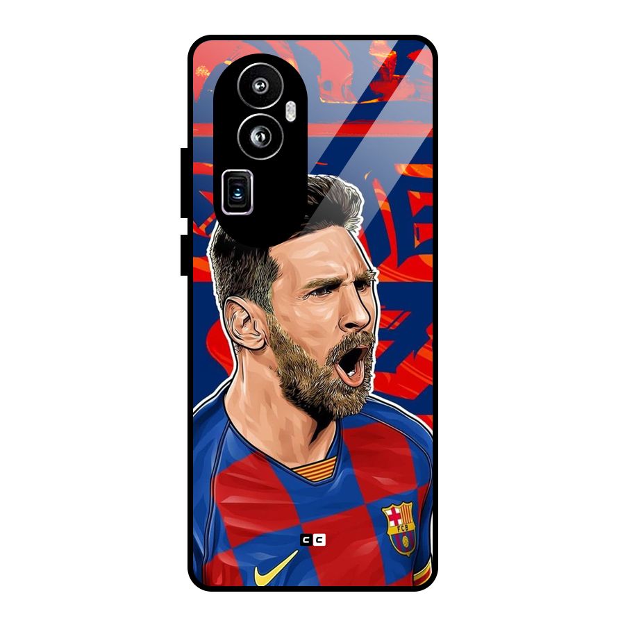 Roaring Soccer Star Glass Back Case for Oppo Reno10 Pro Plus