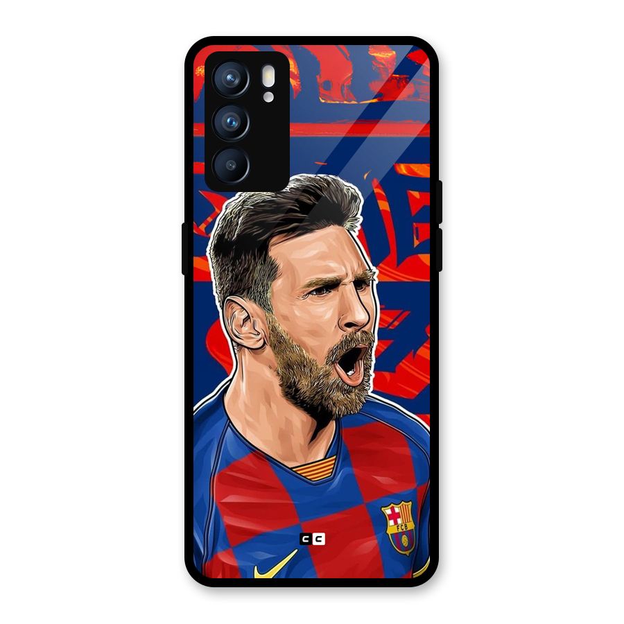 Roaring Soccer Star Glass Back Case for Oppo Reno6 5G