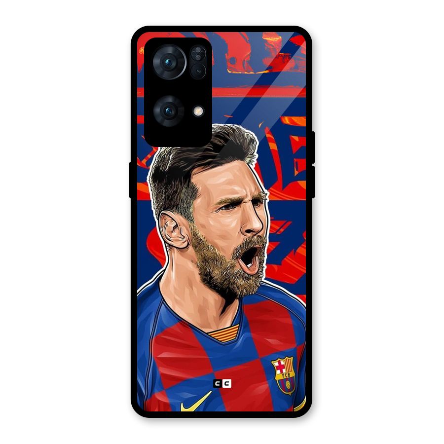 Roaring Soccer Star Glass Back Case for Oppo Reno7 Pro 5G