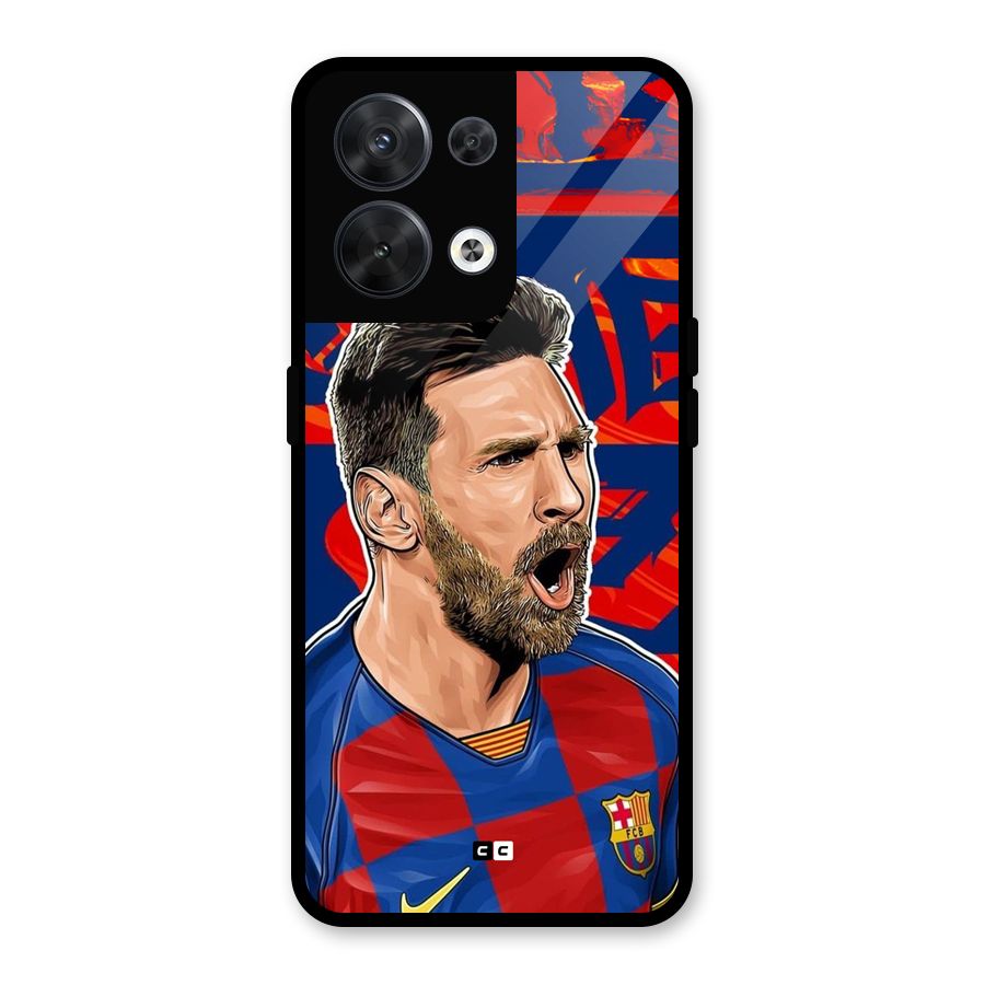 Roaring Soccer Star Glass Back Case for Oppo Reno8 5G