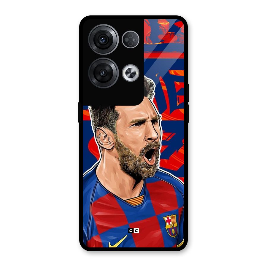 Roaring Soccer Star Glass Back Case for Oppo Reno8 Pro 5G