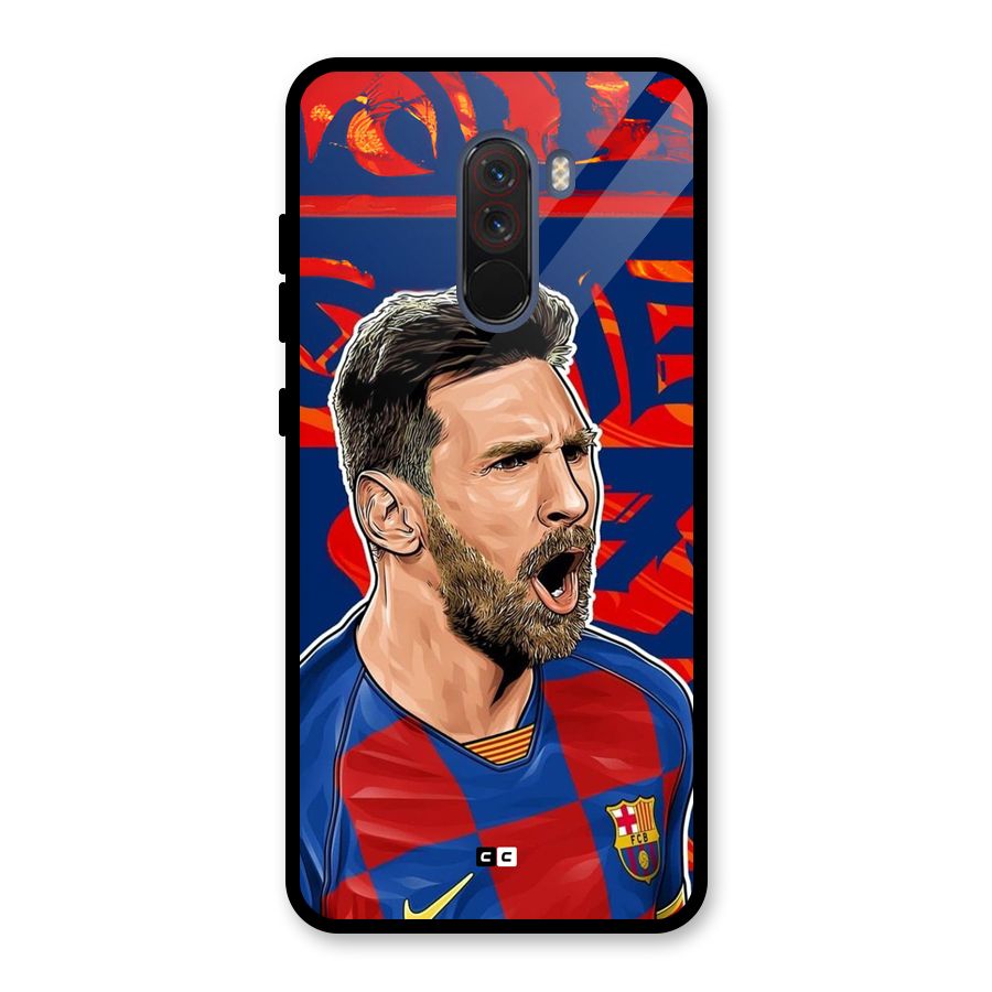 Roaring Soccer Star Glass Back Case for Poco F1